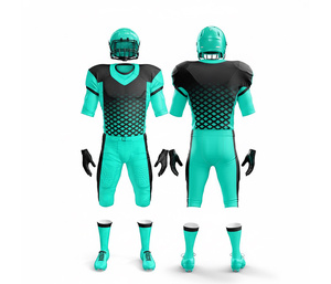 Maillot de football américain Pro Team personnalisé avec nom et numéro |   Ensemble de football avec maillot et pantalon |   Polyester respirant - Product Image 4