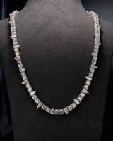 Collier chaîne tennis tendance en moissanite taille poire, bijou statement pour hommes et femmes, plaqué or, style hip-hop, idéal pour les soirées