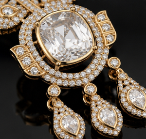 Collier pendentif broche de luxe en diamant de laboratoire non taillé pour femme, convertible en broche et pendentif, bijou de déclaration nuptial - Product Image 3