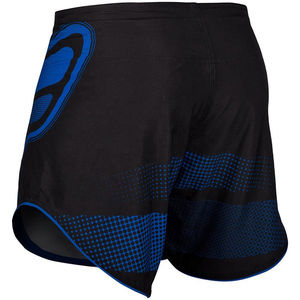 MMA Fight Shorts <b>Black</b> With Blue Elastic Waist Quick Dry Training Shorts for Adults Wholesale Custom Logo Sublimated - Product Image 6