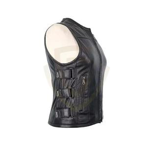 Gilets en cuir pour femmes personnalisés tendance, meilleur design, style motard - Product Image 3