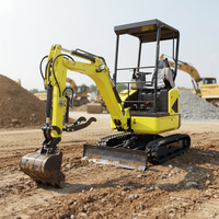 Excavator Mini Profesional Powston 1,6 Ton, Mesin KUBOTA D902, Berat Mesin 1,24 Ton.