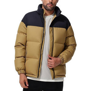 Unisex Winter Warm Denim Vintage Puffer <b>Jacket</b> Hooded Zip-Up Quilted Coat Outdoor Work Camping Hiking Ski Front Custom Colors - Product Image 3