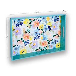 Plateaux de service rectangulaires imprimés Florence avec autocollant élégant pour table à manger, maison et bureau, article de service polyvalent - Product Image 4