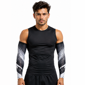 Mangas de compresión para hombre, personalizadas, deportivas, para gimnasio, fitness, correr, ciclismo, transpirables, elásticas, de entrenamiento, protección y soporte. - Product Image 2