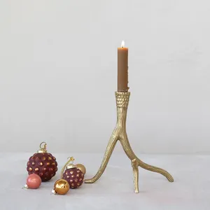 Support de bougie en or fait main, élégant centre de table pour mariage, fournisseur pour les organisateurs d'événements, les hôtels, les restaurants et les designers, métal de qualité supérieure - Product Image 2