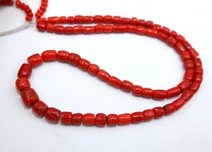 Perles tubulaires lisses en corail rouge italien naturel, pierres précieuses en vrac pour la fabrication de bijoux, vente en gros - Product Image 3