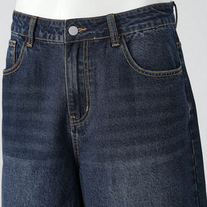 Pantalones cortos de mezclilla clásicos para hombre, lavado oscuro, de algodón 100% de alta densidad, estilo casual urbano, a la moda de verano, hasta la rodilla - Product Image 6