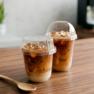 Gobelets jetables en PP à paroi simple QUANG QUAN 12/16/24oz transparents avec couvercles de 95 mm pour café, thé au lait et boissons chaudes/froides - Product Image 6