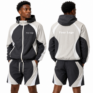 Conjunto Deportivo Impermeable con Capucha para Hombre, Chaqueta Cortavientos y Pantalones de Running con Bordado Personalizado, Venta al Por Mayor, Suministro de Fábrica, OEM - Product Image 4