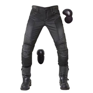 Pantalon de moto en denim sur mesure unisexe, doublure protectrice homologuée CE, respirant et imperméable, toutes saisons, 220g - Product Image 1