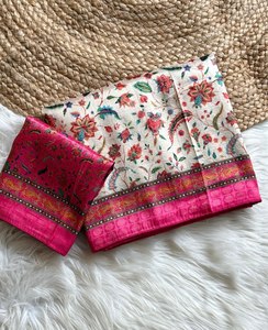 Sari de Jacquard de Seda Suave con Tejido Jari Puro Reglance, Estampado Digital Pashmina, Acabado con Ribete Dori, Suave, Cómodo y Tradicional - Product Image 4