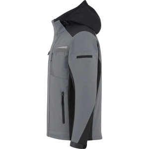 Men's Gray <b>Hooded</b> Waterproof <b>Jacket</b> With Zipper Closure Sporty Style Winter Wear Polyester <b>Shell</b> - Product Image 4