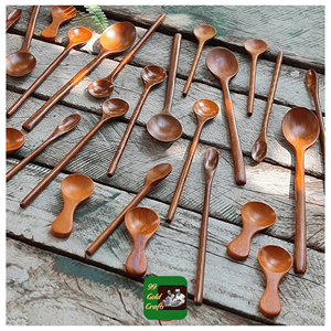 Wooden <b>spoon</b> crafted from natural hardwood material for cooking <b>serving</b> and kitchen utensil use, handmade by artisans in Vietnam - Product Image 6