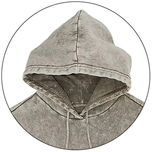 OEM Vintage Sun Faded Pocket Pullover Sweatshirt Custom Oversized Acid Washed Hoodies for Men XS Fleece Thermal Plus Reversible - Product Image 2