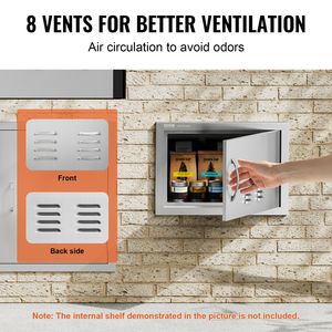 Porta di Accesso BBQ Singola per Cucina Esterna in Acciaio Inox 20L x 14A Pollici, Montaggio a Filo con Maniglia Verticale - Product Image 4