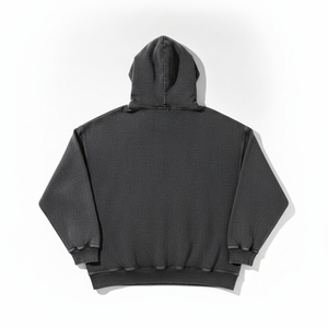 Sudadera con Capucha para Hombre, Corte Regular, Color Negro Sólido, Mezcla de Poliéster/Algodón, Secado Rápido, Ecológica, Transpirable, Informal de Invierno - Product Image 2
