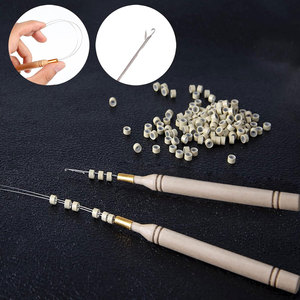 Kit de Herramientas para Extensiones de Cabello con 600 Anillos de Silicona, Set Profesional de Accesorios para Extensiones de Cabello, Incluye Cabello - Product Image 3