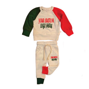 Ensembles de sweats à capuche vintage personnalisés pour enfants, imprimés color block, ensembles deux pièces, survêtements pour garçons, multicolores - Product Image 1