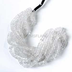 Cuentas de cuarzo cristalino Heishi de 7MM-8MM, cuentas de cuarzo cristalino transparente liso, hilo de cuentas de piedras preciosas sueltas para la fabricación de joyería. - Product Image 2