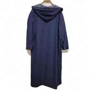 Veste coupe-vent en jean oversize pour femme, manteau long en jean, style décontracté, streetwear d'automne, vente en gros - Product Image 4