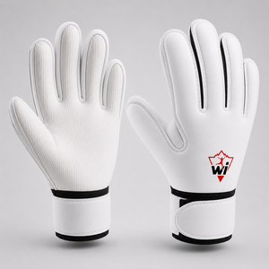 Private Label White Goalkeeper Gloves Breathable Non Slip Full Finger Soccer Match Training Gloves With Wide Wrist <b>Strap</b> - Product Image 2