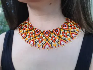 HIGH QUALITY Handmade Ukrainian Beaded Necklace – Traditional Seed <b>Bead</b> Collar – Native Slavic Ethnic Jewelry - Product Image 3