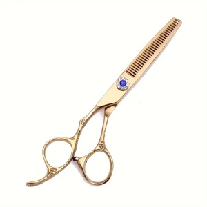 Tijeras de peluquería de acero de la mejor calidad, diseño elegante con detalles funcionales, tijeras de barbero. - Product Image 1