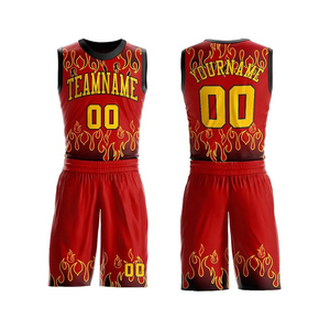 Conjunto de Uniforme de Baloncesto Sublimado Personalizado, Camiseta y Pantalones Cortos Rojos y Negros, Absorbentes de Humedad, 100% Poliéster, Ropa Deportiva Unisex para Adultos - Product Image 6