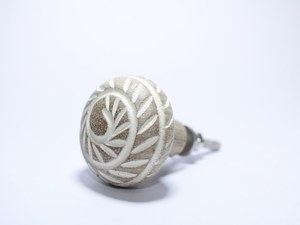 Hand-Carved Whitewashed Wood Cabinet <b>Knobs</b> | Floral Spiral Engraved <b>Furniture</b> Pulls | Decorative Mango Wood Drawer <b>Handles</b> for B - Product Image 2
