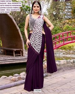 ผ้าส่าหรีงานแต่งงานแบบดั้งเดิม Aashi Pista Pearl ป้องกันรอยยับ ซึมซับความชื้น เหมาะสำหรับฤดูหนาวและฤดูร้อน - Product Image 2