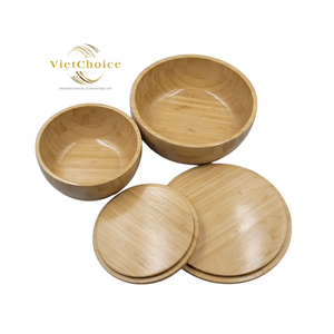 Vietchoice for Competitive Price Sustainable Bamboo Wood Handicraft Disposable <b>Microwave</b> Safe Minimalist Bowl Custom Shape - Product Image 6