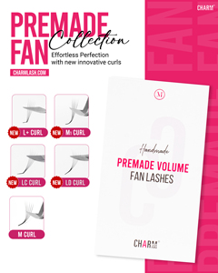 Cajas de pestañas Charmlash al por mayor, abanicos de volumen prefabricados estrechos, abanicos de pestañas prefabricados de tallo corto, base puntiaguda simétrica estrecha - Product Image 3