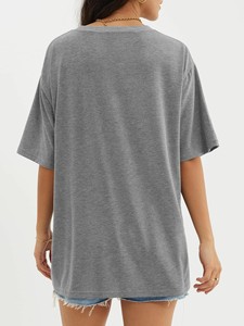 Camisetas de Gran Tamaño para Mujer, Camisetas Casuales Holgadas, Transpirables, 100% Algodón Poliéster, Precio Económico, Servicios OEM - Product Image 2