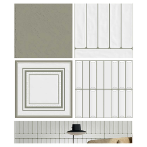 Carrelage émaillé de luxe à finition sculptée en gros 300x300mm |   Revêtement mural en porcelaine texturée pour la rénovation d'hôtels de luxe et de halls d'accueil - Product Image 2