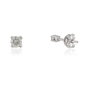 Boucles d'oreilles minimalistes en argent sterling 925 avec diamant naturel taille ronde, unisexe, accessoires de joaillerie fine - Product Image 5