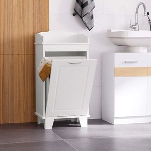 Mobiletto da Bagno Bianco Autoportante, Organizzatore per la Casa, Cesto Portaoggetti, Arredamento - Product Image 1