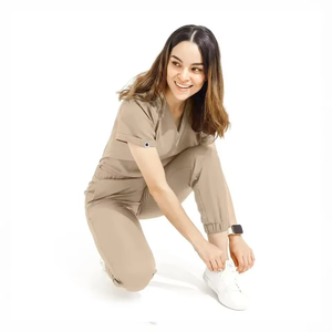 Uniformes Médicos de Moda Premium para Mujer, Conjuntos de Uniformes de Enfermera Personalizables, Uniforme de Hospital Elegante con Cuello en V, Pantalones y Blusa para Doctoras - Product Image 4