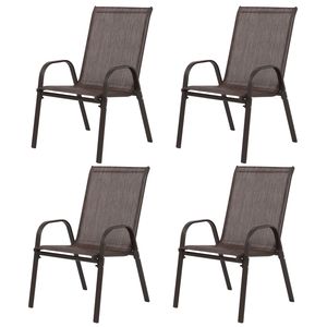 Set di 4 Sedie da Esterno con Schienale Alto e Braccioli in Tessuto Textilene Traspirante per Giardino o Campeggio - Product Image 2