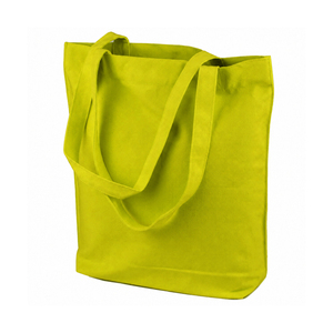 Sac en coton respirant de style simple avec longues poignées en corde, couleur jaune unie, rayé, sac à main réutilisable - Product Image 2