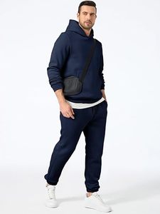 Conjunto de Sudadera con Capucha y Pantalones Deportivos Casuales para Hombre, de Algodón y Felpa, Traje Deportivo de Invierno, Proveedor de Marca Personalizada - Product Image 2