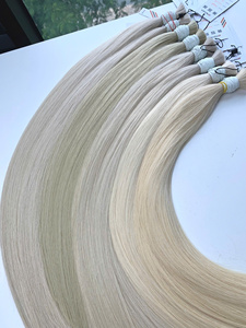 Extensions de cheveux naturels vierges Remy du Vietnam 100 % résistantes à la chute, style lisse, double épaisseur, en vrac, douces et brillantes - Product Image 4