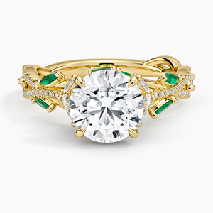 Bague de fiançailles en diamant à motif floral, plaquée or 18 carats, sertie pavé, bijoux fins de luxe pour femmes - Product Image 1