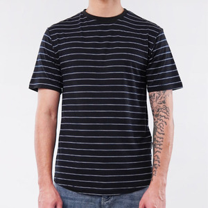 Fabricant de t-shirts personnalisés pour hommes, couleur unie, rayé, col rond, coton, vêtements streetwear, fournisseur de production en gros - Product Image 5