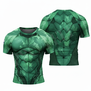 เสื้อแรชการ์ดแบบรัดรูป ดีไซน์ใหม่ล่าสุดปี 2026 ผลิตจากโพลีเอสเตอร์ผสมสแปนเด็กซ์ ระบายเหงื่อได้ดี แห้งไว แขนสั้น เหมาะสำหรับปั่นจักรยาน - Product Image 4