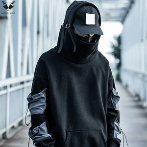 เสื้อฮู้ดสไตล์ Urban สำหรับใส่กลางแจ้ง พร้อมกระเป๋าแขนเสื้อแบบ Utility กันน้ำ คุณภาพสูง สวมใส่สบายทรงหลวม สไตล์ Techwear - Product Image 4