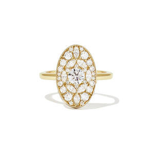 Bague en or 14 carats Art Déco de luxe avec diamants pour femmes - Product Image 1