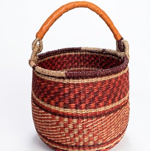 Panier de rangement flexible en jonc de mer tressé à la main, style rustique nordique, écologique, avec éléments africains, pour légumes et usage plage - Product Image 2