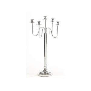 Elegantes candelabros de acero inoxidable de 5 brazos que realzan la decoración del hogar, bodas y eventos. - Product Image 1