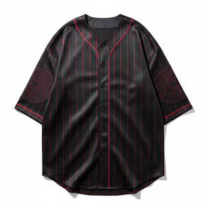 Custom Made Baseball Jersey Wholesale Mens Sportswear Full Button Down Shirt Breathable Fabric Professional Teamwear - Product Image 1